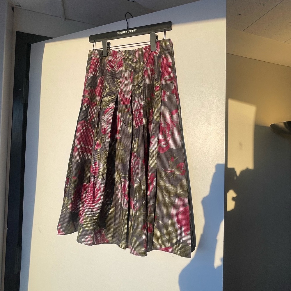 100% Silk Pleated Floral Skirt from Jones New York